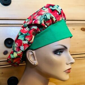 Strawberry Prints Nurse Vendor Cap Hat DIY